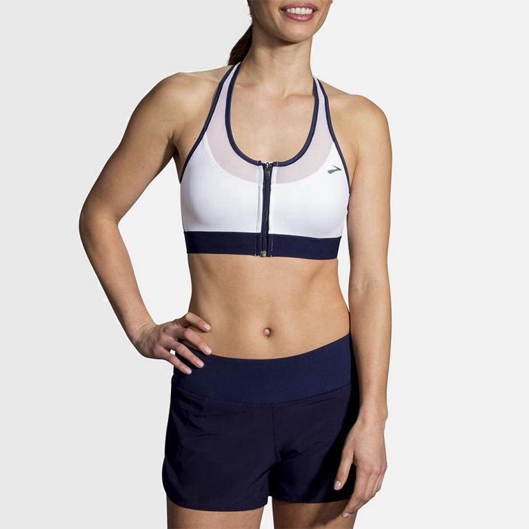 Brooks Fastforward Zip - Run Bra Mujer - Blancas (VU8920174)